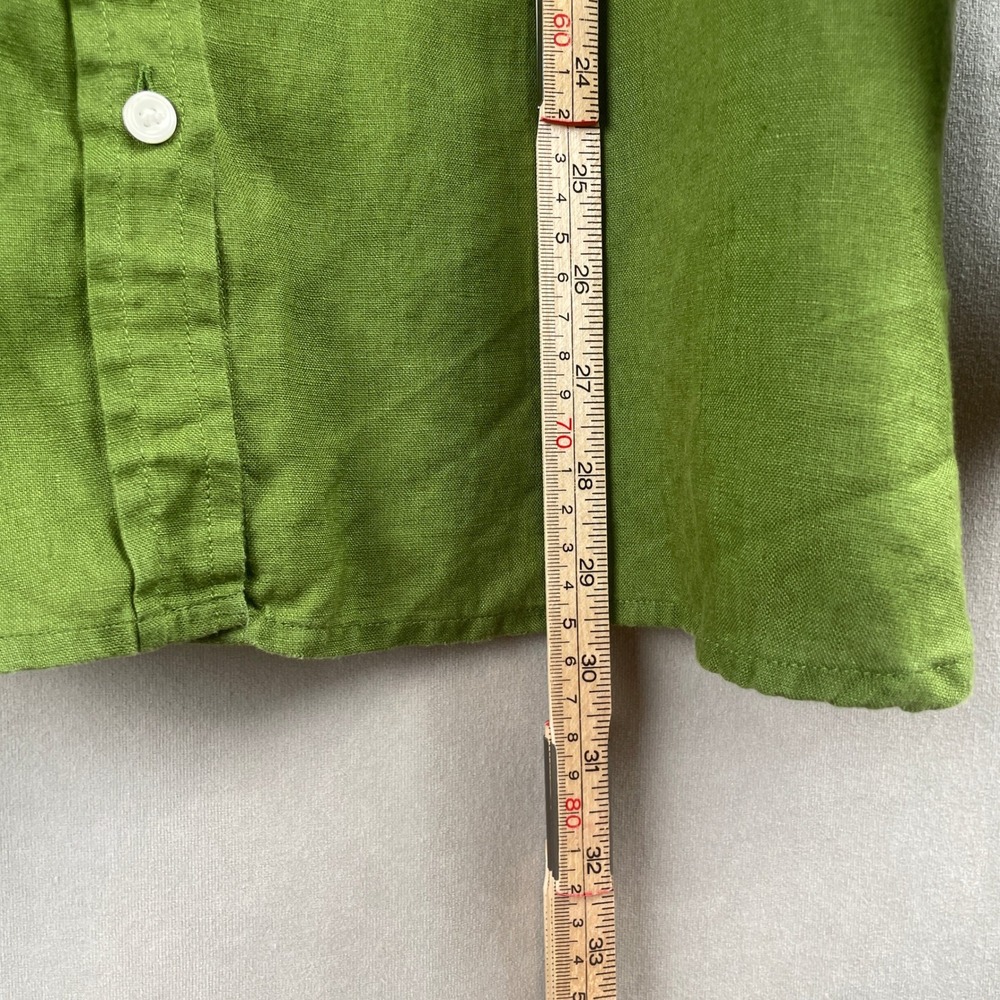 Banana Republic Womens XL Green 100% Linen LS Perfect Shirt Button Down Earthy - Picture 8 of 8